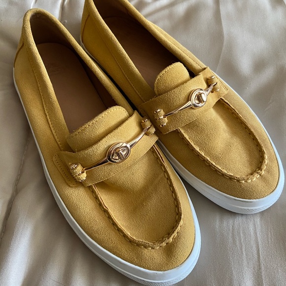 Coach Shoes - Coach corey mustard yellow slip on sneaker loafer
